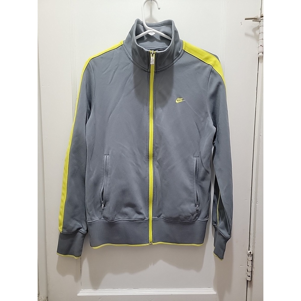 Nike Zip Up Sweatshirt‎ Size Large. Yellow women's gray reflective neon.